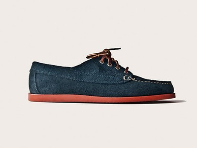 Oak Street Bootmakers Navy Suede Red Brick Sole Trail Oxford Storleksguide